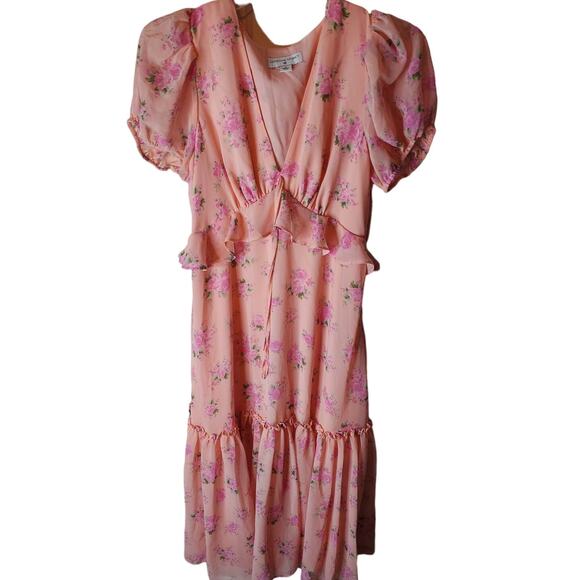 LoveShackFancy for Target Fleur Pink Floral A-Line Dress, Size 4 - Picture 1 of 6